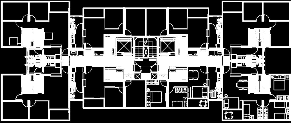 Pavimento Tipo Torres A e C Unidades de 59m² Total: 122 unidades