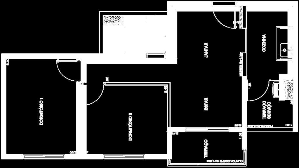 das Torres A e C para a Torre B são 3m², medidas que