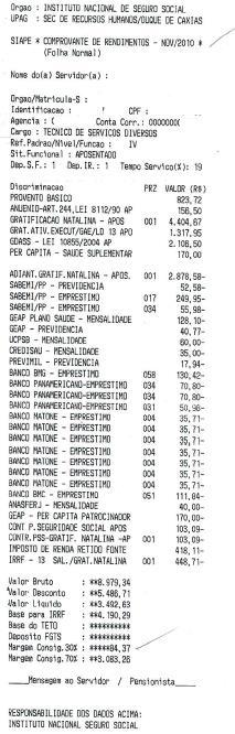 MODELO DE CONTRACHEQUE