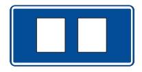 Os sinais de indicação de serviços auxiliares, figura 38 - de forma retangular, com o lado maior na vertical e com fundo branco, são dispostos em placas de fundo