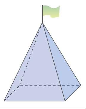 2) (VUNESP) O prefeito de uma cidade pretende colocar em frente à prefeitura um mastro com uma bandeira, que será apoiado sobre uma pirâmide de base quadrada feita de concreto maciço, como mostra a