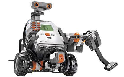 Figura 1 - Robô montado com o Kit Lego Mindstorms NXT. Fonte: Portal Lego. O bloco NXT funciona como o cérebro do robô. Nele são conectados os motores e os sensores.