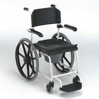 Invacare Cascade H253 435 mm 210 mm 390 mm Cadeira sanitária/ banho de auto-propulsão com chassis em aço.