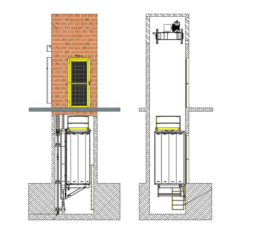 INFORMAÇÕES PARA O PROJETO 15 14 13 12 16 17 1 2 CARGUEIRO ELÉTRICO SEM CASA DE MÁQUINAS Dispensa a casa de máquinas acima da última parada, caso não haja espaço gerando melhor aproveitamento de