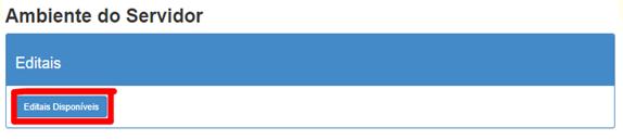 3. Detalhes do ambiente do servidor 3.1 Editais disponíveis! Os editais tem por objetivo orientar na elaboração de propostas de extensão.