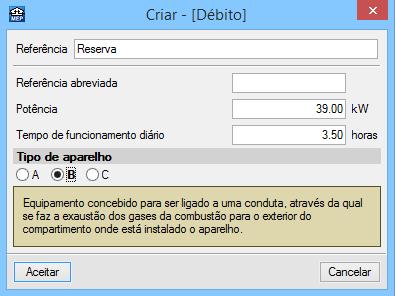 36 Prima em Aceitar. Introduza os consumos de acordo com a figura seguinte.