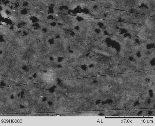Por meio dessa figura, é possível observar os grãos alongados de β-si3n4 (fase escura) uniformemente dispersos em uma fase parcialmente cristalina, identificada
