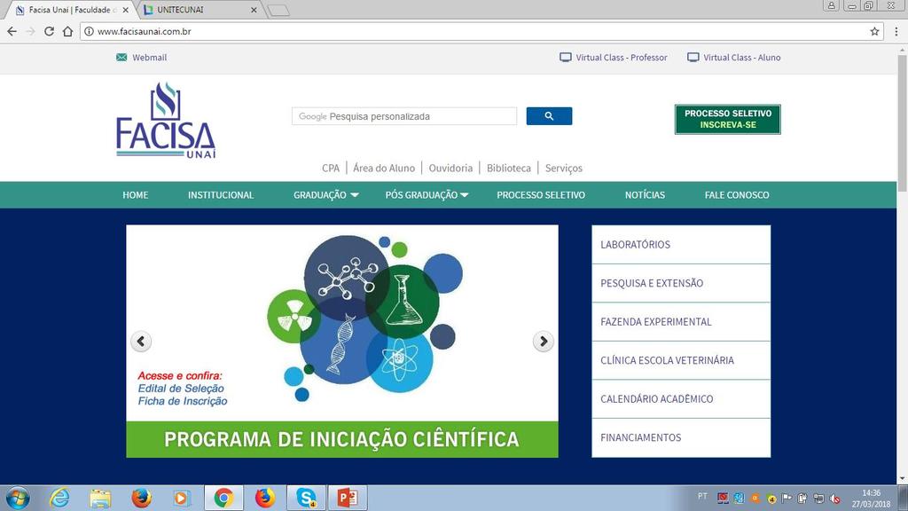 Acesse o site da FACISA e