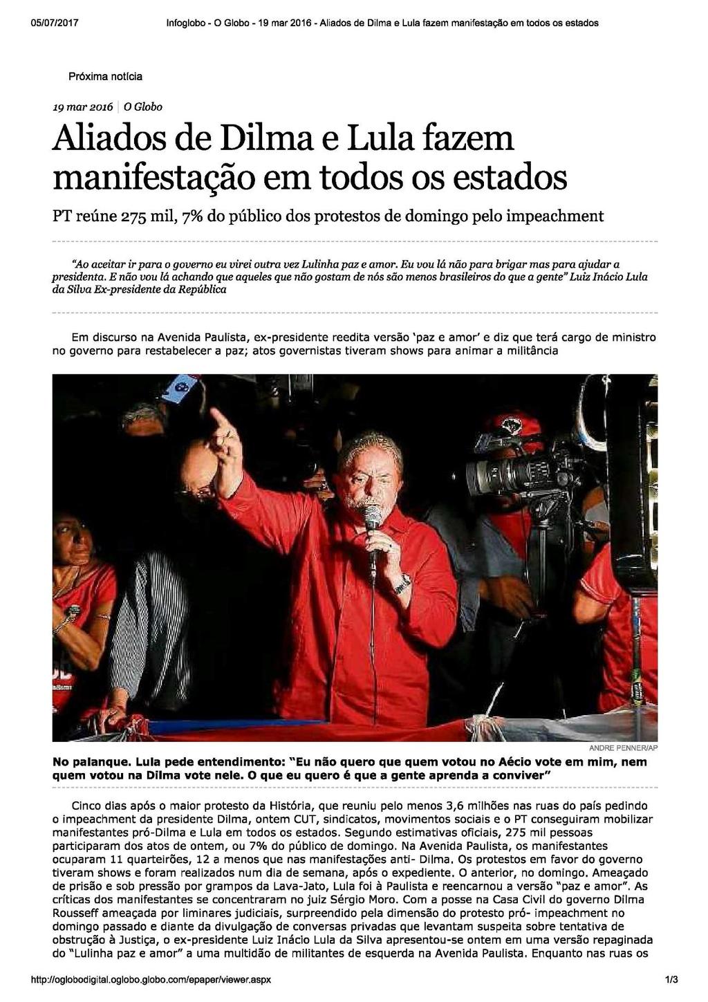 Notícia 2 Aliados de Dilma e Lula