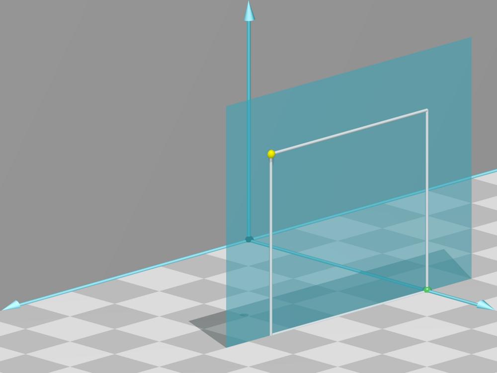 Estas coordenadas são obtidas da seguinte forma: coordenada x: coordenada no eixo O do ponto de interseção deste eixo com o plano π que passa pelo ponto P e é paralelo ao plano π.