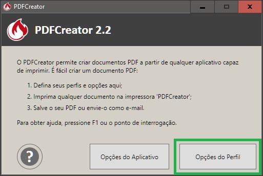 5.2.1. Abra o PDFCreator acedendo ao Menu Iniciar > Todos os Programas/Aplicações > PDFCreator.