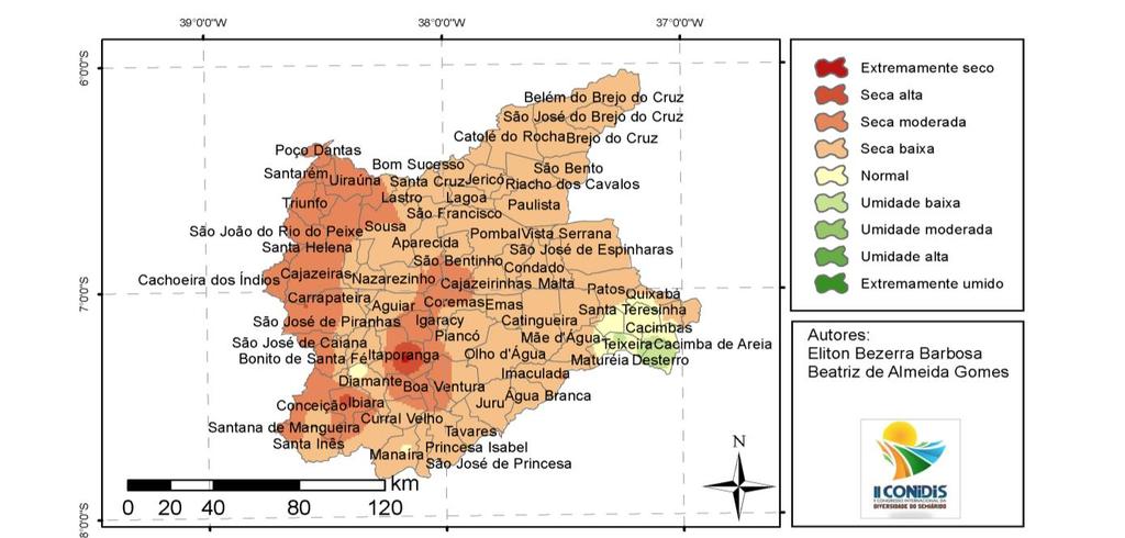 5). Figura 4 Distribuição espacial da anomalia de chuvas na mesorregião Borborema Fonte: