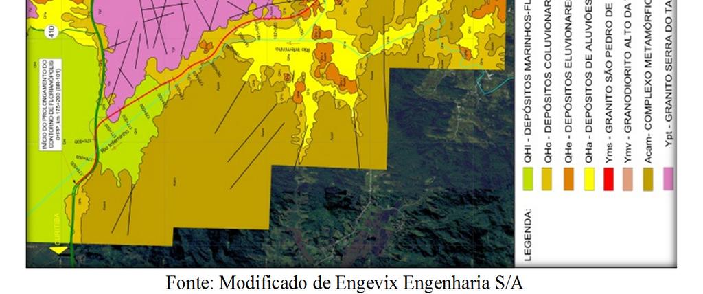 Figura 38 Mapa Geológico da área de