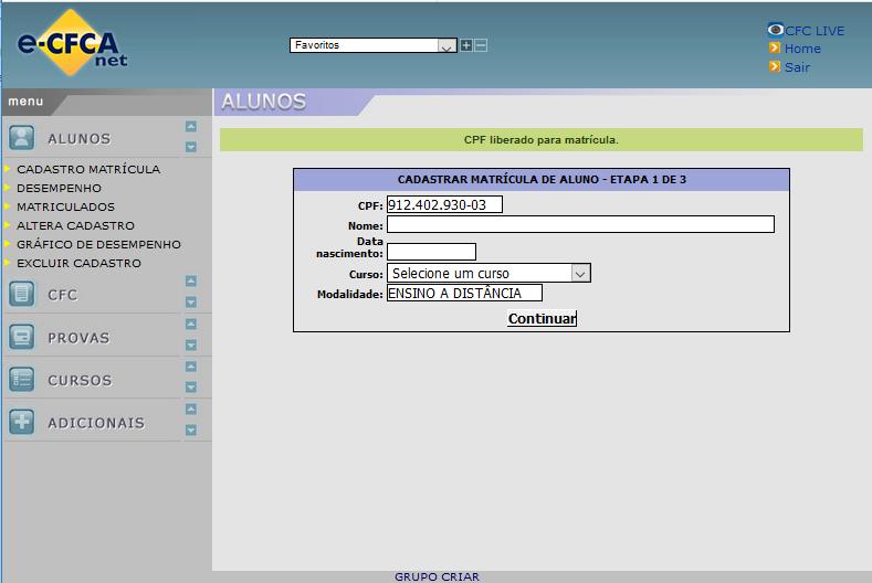 do e- CFCAnet-SP. A Figura 1, ilustra esse procedimento.