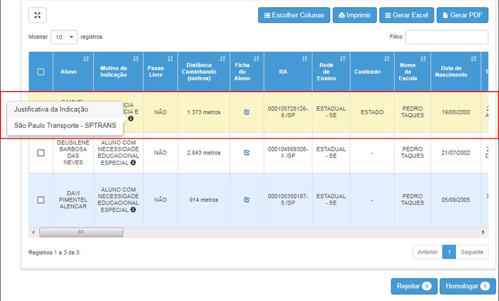 Indicação orientamos a inclusão da Empresa fornecedora, como exemplo (SPTRANS) empresa da Capital SP, após clicar em Salvar.