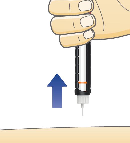 13 Remova a agulha da pele. 3 Sempre injete sua insulina pressionando o botão seletor de dose. Não gire-o. Se você o fizer, você não injetará insulina.