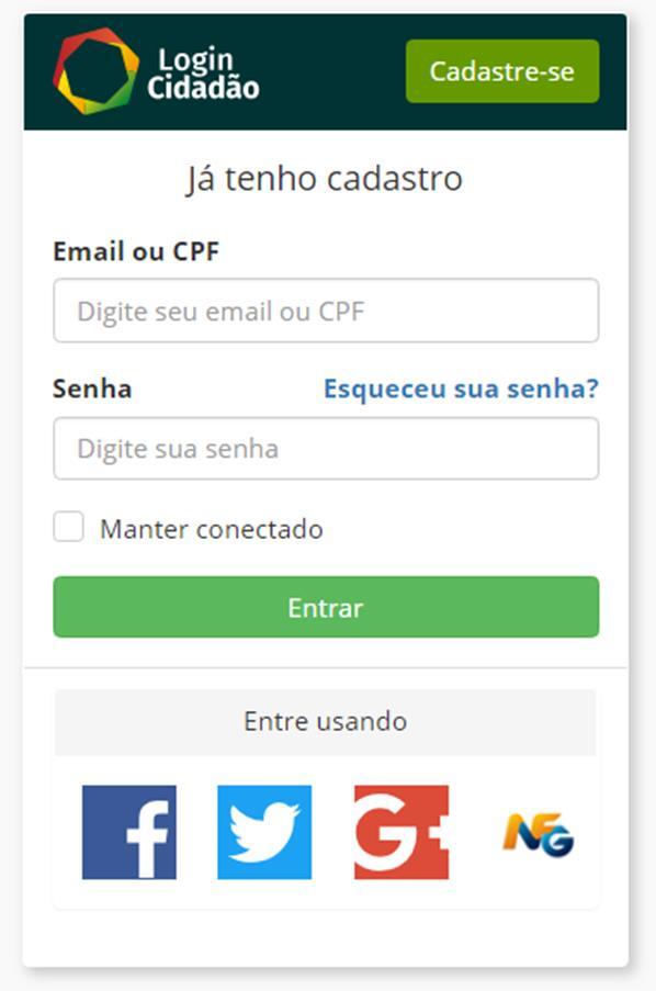 4. Identidade Digital do Cidadão Login Cidadão É a identificação do Cidadão que acessa o