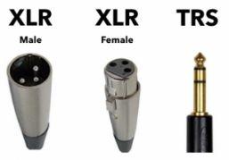 Compreendendo os Conectores Analógicos Nas pontas dos cabos analógicos balanceados, você encontrará 1 destes 3 conectores: XLR Macho que pode ser conectado às várias entradas de equipamentos.
