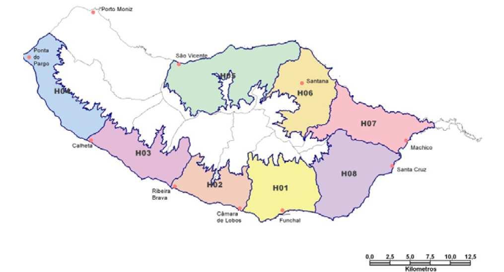 O concelho de São Vicente inclui-se no Sistema de Regadio da Ilha da Madeira H05 São Vicente, Boaventura e São Jorge, como demonstra a figura seguinte.