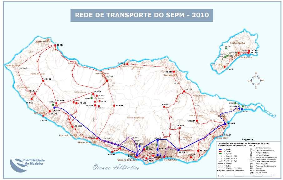 Anexo I - Mapa da Rede de Transporte do SEPM 2010 (Fonte: