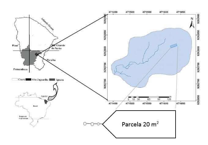Figura 1. Localização da área de estudo no município de Iguatu, Ceará.