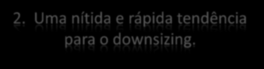 2. Uma nítida e rápida tendência para o downsizing.