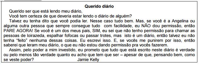 sentimento de A) raiva. B) pena. C) solidão. D) impaciência. 17.