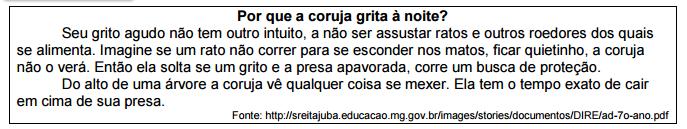 A) um bebê. B) um senhor. C) uma velhinha. D) uma adolescente 18. No trecho PARE AGORA! o ponto de exclamação tem efeito de A) ordenar. B) desafiar. C) apresentar.