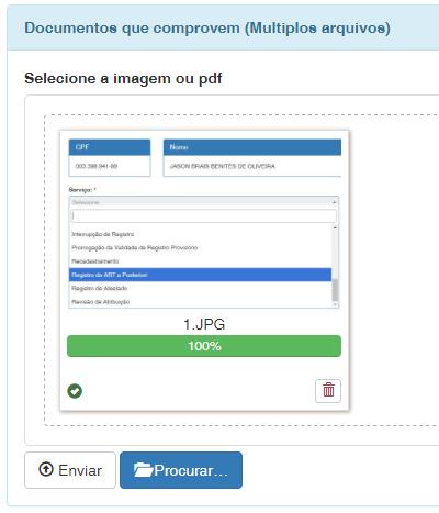 Para Anexar os arquivos Clique em Procurar e Escolha os arquivos em seu computador.