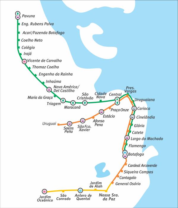 26 Figura 16 - Linhas de metrô da RMRJ. Fonte: MetrôRio, 2018.