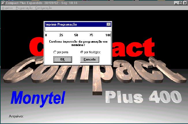 Imprimir Compact Plus 400 Toda a programação efetuada através do comando Programação pode ser impressa através da operação imprimir.