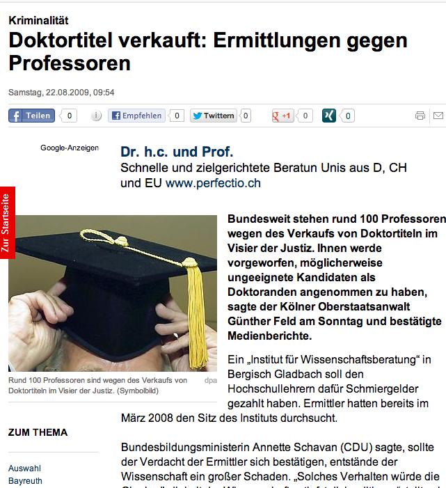 Caso Fraude PhD Alemanha A Ministra Federal da Educação Annette Schavan (CDU) disse que, caso a suspeita seja confirmada, este fato irá gerar