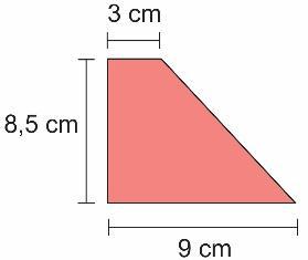A área do triângulo da figura a seguir é a) 34,00 cm².  43.
