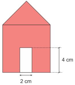 O lado do quadrado é o dobro do comprimento do retângulo e a altura do triângulo é metade da altura do quadrado. Assim, a área pintada da figura é de a) 4 cm². b) 8 cm². c) 16 cm². d) 64 cm².