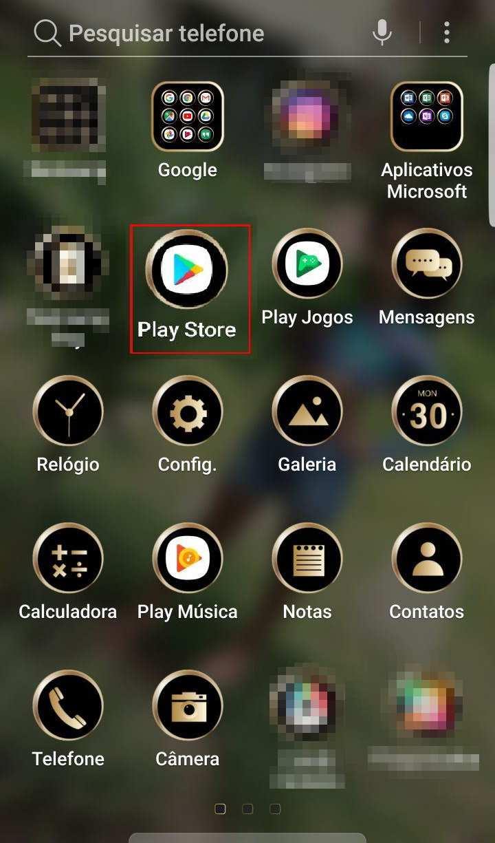2 Atualização Versão Android 1 Passo: clique no app "Play Store" para acessar a loja de aplicativos do smartphone ou tablet Android. 2.1 Obtendo a versão mais recente.