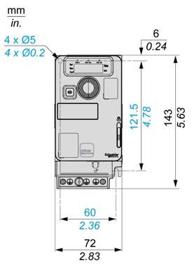 ATV320U06M3C, ATV320U07M3C Pesos Número de catálogo Peso em kg (lb)