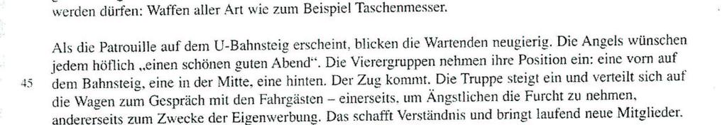 (b) Guardian Angel, Schutzengel bekämpfen den Rassismus, den Sexismus und die Gewalt in U- und S-Bahnen in Berlin und in 80 Städten der Welt ohne Gewalt.