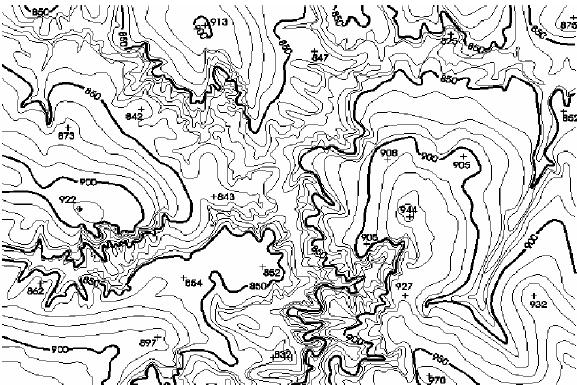 Mapa plano-altimétrico com