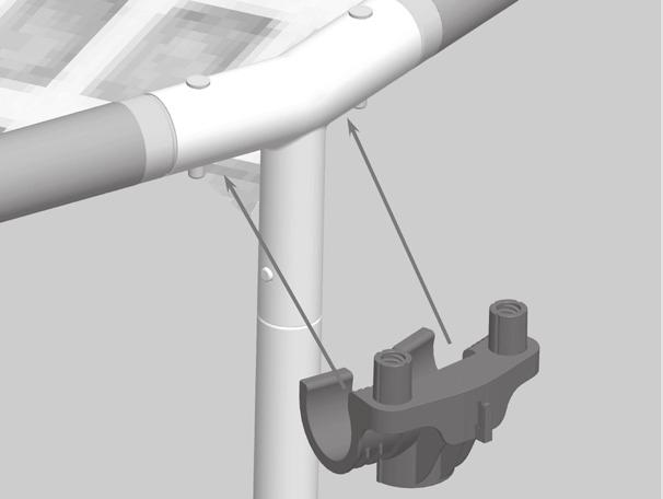 INSTRUÇÕES DE MONTAGEM DOS COMPARTIMENTOS Assim que a piscina estiver cheia de água, completamente nivelada e as pernas verticais estão posicionadas no meio de