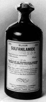 Formulação 1937 Elixir de sulfanilamida Dietilenoglicol como