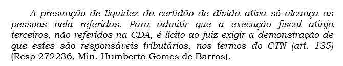 O STJ não admite o redirecionamento de EF em que a CDA foi constituída contra devedor falecido.