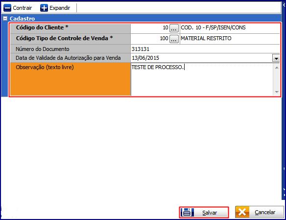 4. Associar Controle de Venda nos Clientes Para associar controle de venda no cliente, siga os procedimentos abaixo: 4.