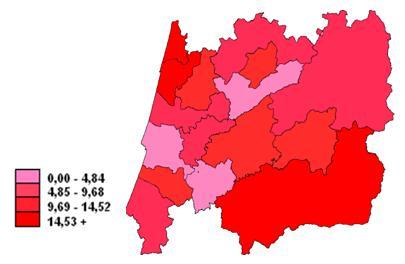 de Castelo Branco com uma taxa de incidência de 15,7%0000 habitantes (figura 9).