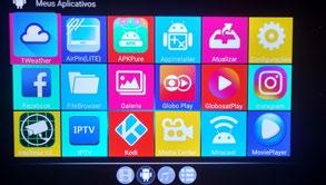externa. Busca de Arquivos (FileBrowser): Busca de arquivos no produto e nas mídias externas. KODI: O media center. Miracast: Compartilhe a tela do seu celular na TV.