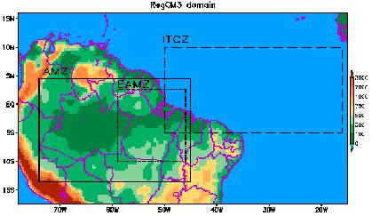 simulada, mas a chuva na Amazônia apresenta viés seco durante o verão, com referência ao Climate Prediction Center Merged Analysis of Precipitation (CMAP) mesclada de dados de precipitação.