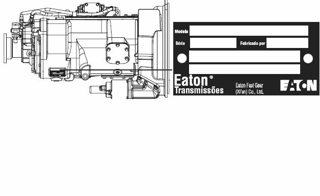 Números de referência A designação do modelo da transmissão e outras informações de identificação estão estampadas na plaqueta de identificação.