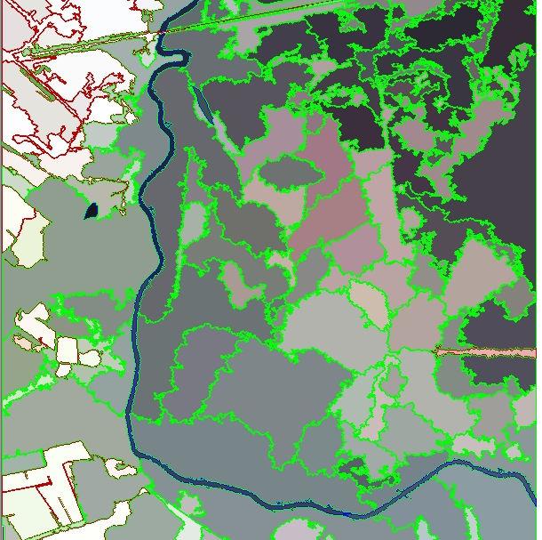 No nível 3, devido as fusões dos objetos ocorridas nos níveis 1 e 2, os mesmos são maiores e em menor quantidade, sendo o nível mais genérico.