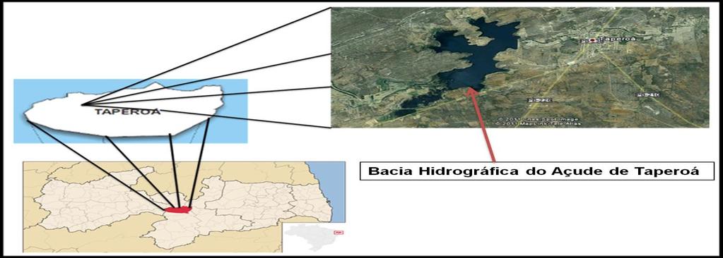 325 município de Taperoá é de 14.936 habitantes, sendo 8.939 na zona urbana e 5.997 na zona rural (IBGE, 2012). Bacia Hidráulica do Açude Manoel Marcionilo Figura 1. Localização da área de estudo.