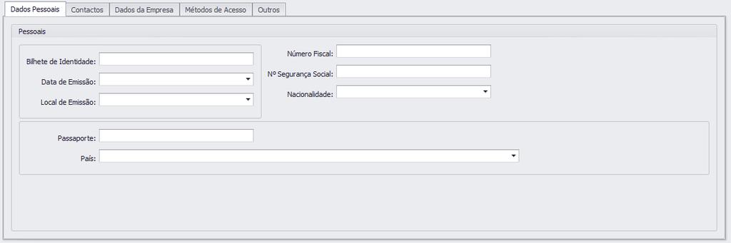 Adicionar Funcionários Através de um formulário simples e intuitivo o utilizador insere todos os dados relativos aos funcionários.