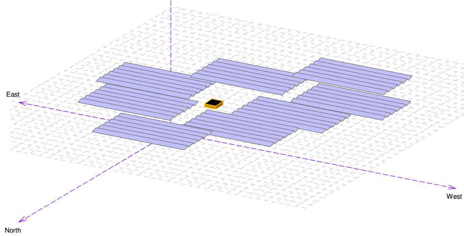 Modelagem da Usina Fotovoltaica O Modelo 3D das mesas e seguidores é desenvolvido com cuidado e com detalhamento